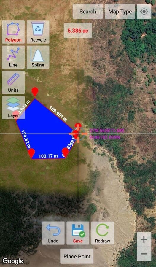 Likoni/Mtongwe planting site GPS map